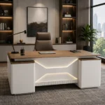 Modern L-Shaped Executive Office Desk – product view 3
