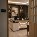 Modern L-Shaped Executive Office Desk – product view 2