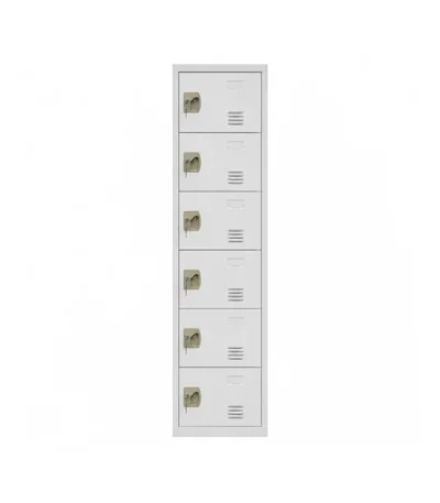 Single-Column 6-Door Vertical Metal Storage Locker – main product view