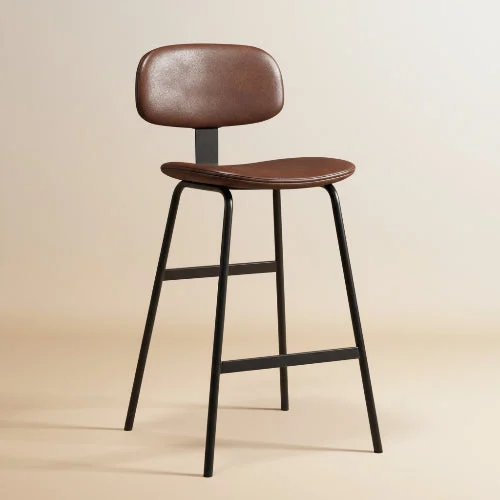 Natuogo upholstered bar stool - front three-quarter view