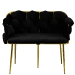 Olinpa Laura Tea Set with Gold Foot - Black - alternate product view