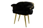 Olinpa Laura Tea Set with Gold Foot - Black - detail view