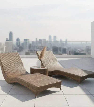 Patio Chaise Lounge Rattan Set - main product view