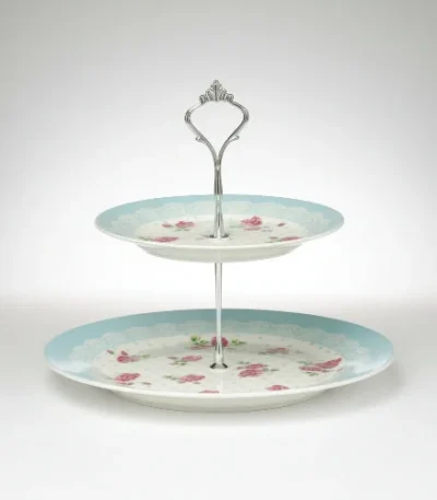 Premier Housewares Two Tier Cake Stand in Blue - main product view