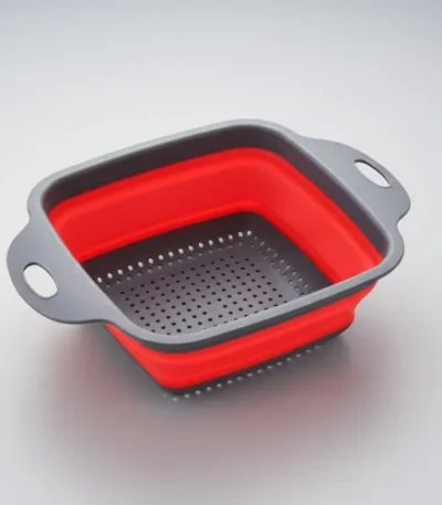 Square Silicone Colander Red - main product view