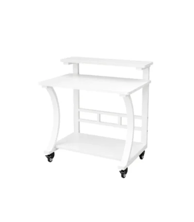 90 cm Mobile Compact Laptop Table - White and White Leg – main product view