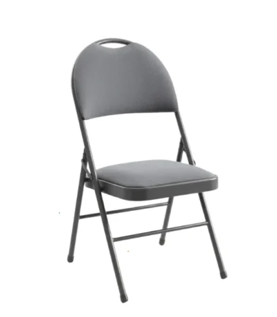 Maxchief Metal High Back Padded Folding Chair, Gray – main product view