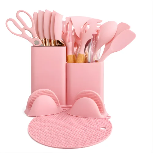 22psc Silicon Non-Stick Cooking Spoon Set – main product view