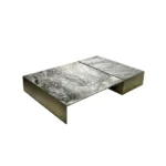 Rectangular Low-Profile Stone Coffee Table with Solid Block Base - main product view