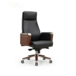 Chairman black PU office chair - front view