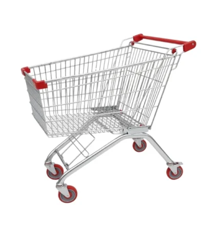 Supermarket shopping cart trolley - front three-quarter view