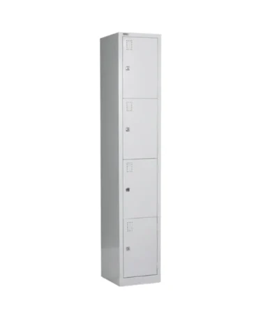 Four-door steel storage locker - front view