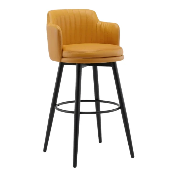 Nappa high stool chair - front three-quarter view