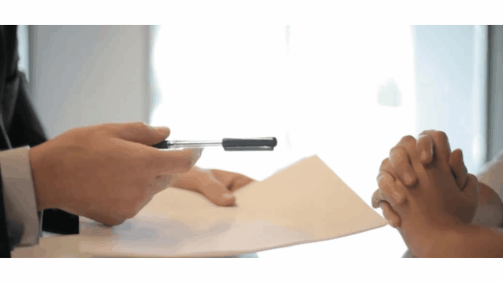 A business professional reviewing a commercial property lease agreement in a modern office, representing strategic lease negotiations and informed decision-making.