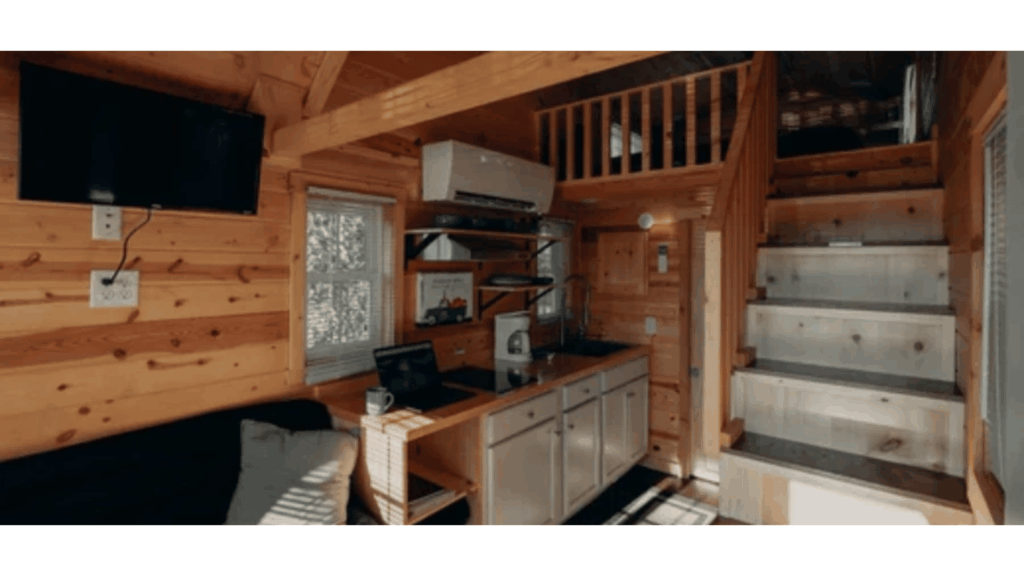 A stylish compact living room featuring multifunctional furniture, smart storage solutions, neutral décor, and an efficient layout that maximizes available space.