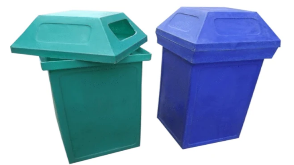 Modern waste bins placed in a clean home and office environment, providing convenient and organized spaces for collecting everyday household and workplace waste.