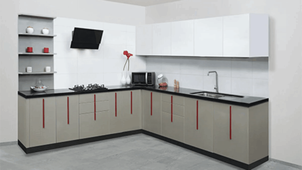 A modern kitchen featuring stylish cabinets, organized storage, countertops, appliances, and carefully selected finishes in a functional layout.