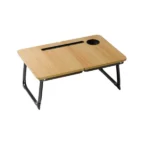 Foldable Laptop Bed Table with Cup Holder and Device Slot – main product view