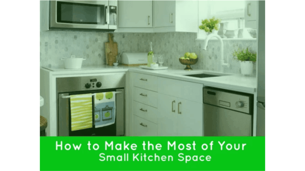 A compact kitchen efficiently arranged with space-saving cabinets, vertical storage, organized countertops, compact appliances, and a functional layout.