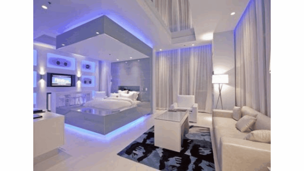 Five bedroom makeover tips featuring coordinated colours, comfortable bedding, stylish furniture, layered lighting, and organised décor.