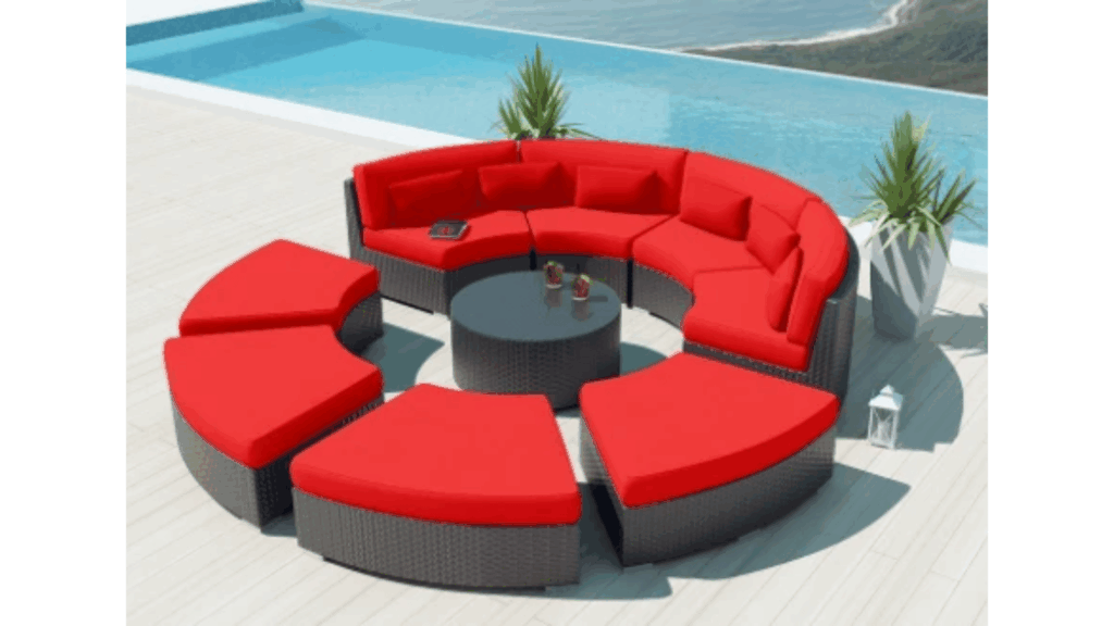 Patio furniture shopping guide featuring outdoor sofas, chairs, tables, weather-resistant materials, cushions, and practical outdoor accessories.