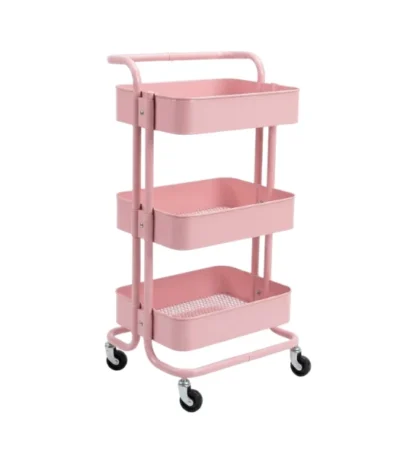 3 Layer Storage Trolley - Pink - main product view