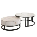 2 In 1 Real Marble With Drawer Center Table
